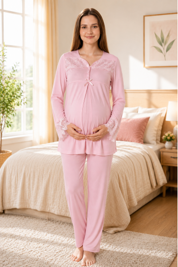 Effortt 4082 PUDRA Hamile Lohusa Pijama Takımı Effortt 4082 PUDRA Hamile Lohusa Pijama Takımı